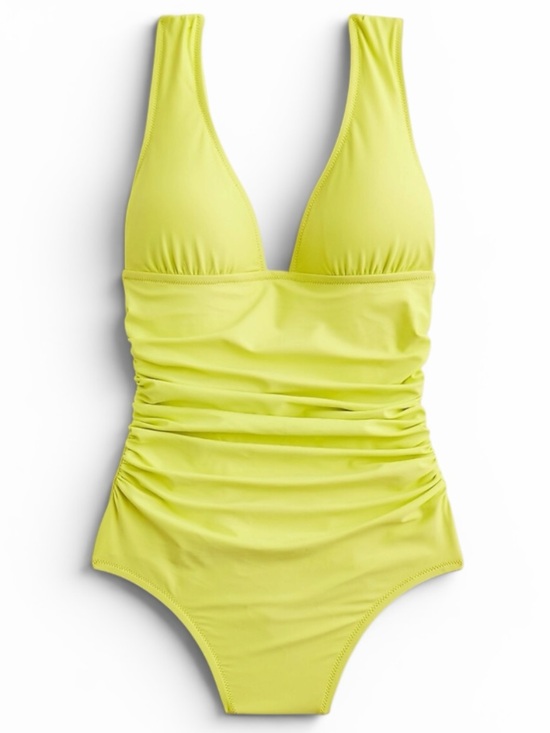 J. Crew Other - J. Crew Plus Size Ruched V Neck One-Piece Swimsuit in Yellow Sorbet - Size 22
